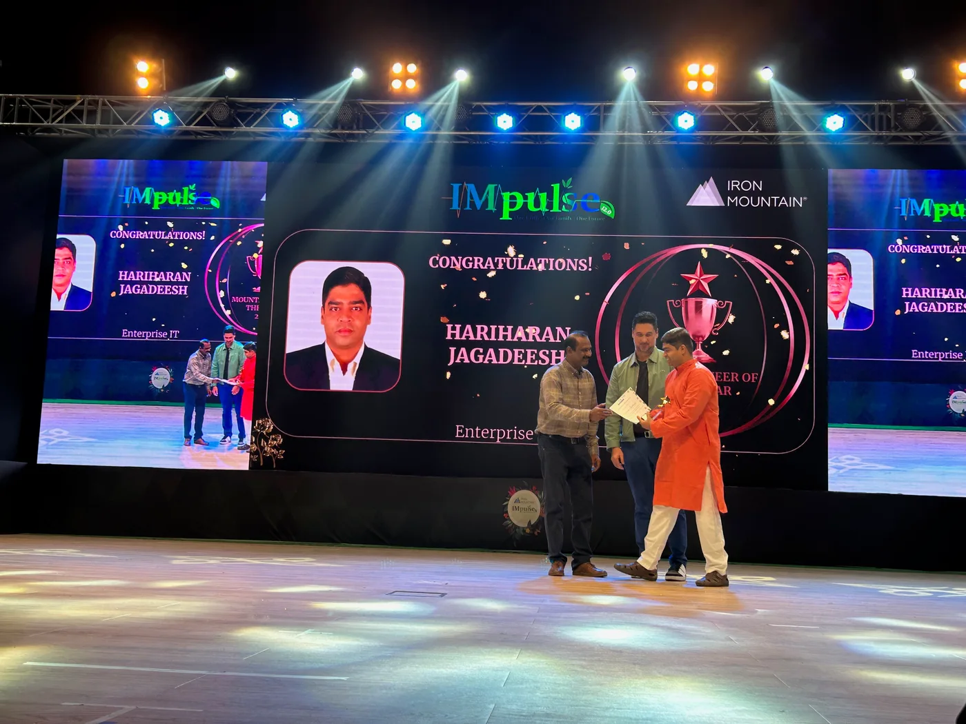 An awards presentation in Bangalore