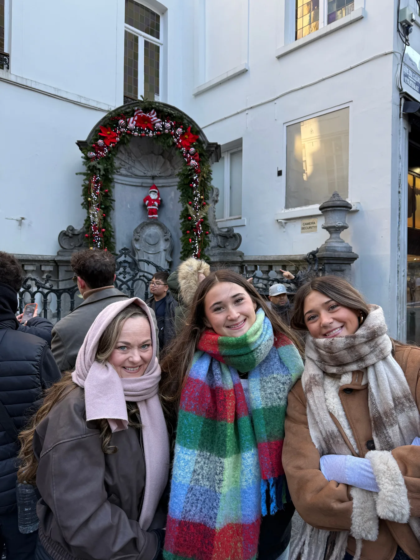 Morgan and the girls together in Brussels on Christmas Eve