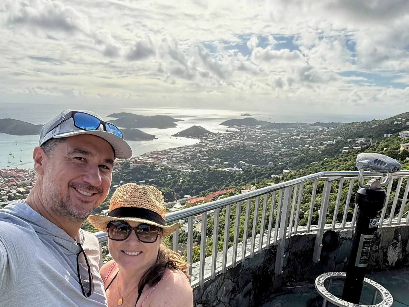 Josh and Morgan overlooking St. Thomas and the harbor