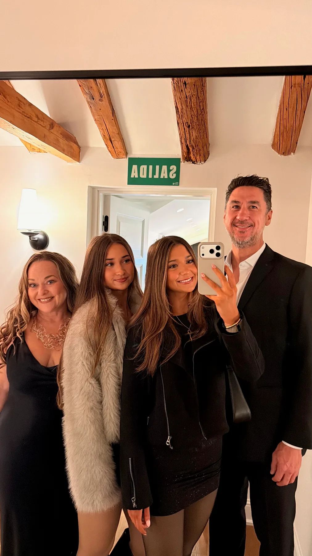 Josh and family dressed for New Year’s Eve in Madrid