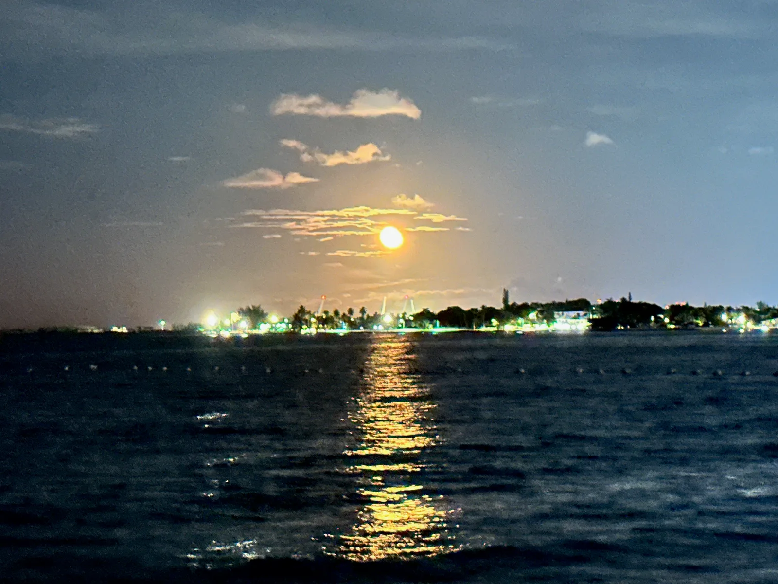 Moonlight reflected on water in New Providence