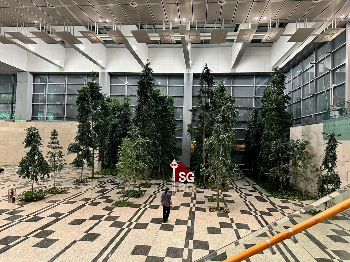 Indoor trees at Changi Terminal 3